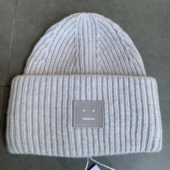 Acne Studios Face Patch Beanie Hat - Picture 1 of 6
